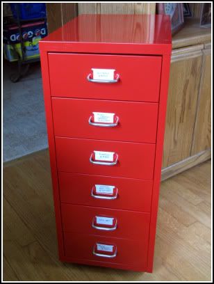 Ikea Helmer Drawer Unit Red Home Office Pedestal Mobile Storage