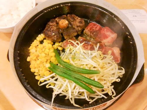 Pepper Lunch's Hamburger and Cut Steak Combo Pepper Lunch's Hamburger and Cut Steak Combo
