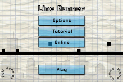 Line Runner menu Line Runner menu