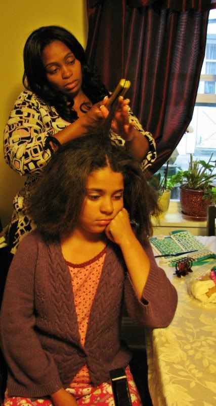 r Sassys aunt straightening her hair :O