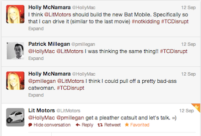 twitter conversation with lit motors