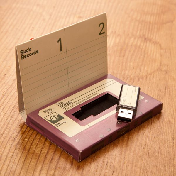 USB drive with retro cassette tape case USB drive with retro cassette tape case