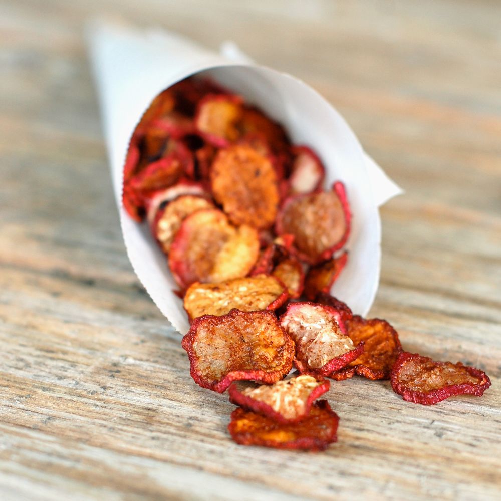Vegetable chip recipes: Cinnamon Sugar Radish Chips Vegetable chip recipes: Cinnamon Sugar Radish Chips