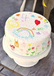 Color-your-own birthday cake Color-your-own birthday cake