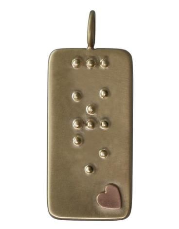Heather Moore 14K Rose Gold Love Braille necklace Heather Moore 14K Rose Gold Love Braille necklace
