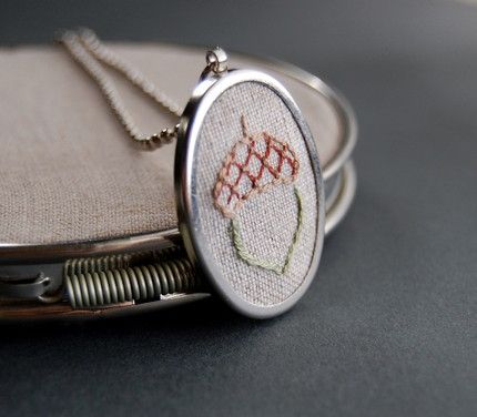 Linen Acorn Necklace Linen Acorn Necklace