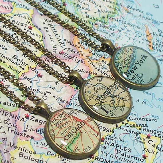 Baby Shower Gift on Cool Mom Picks: custom map necklace to commemorate birthplace