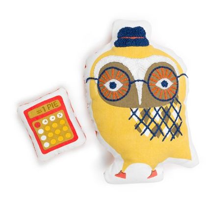 best baby gifts: jonathan adler stuffed owl with calculator baby shower gift on cool mom picks: stuffed owl calculator