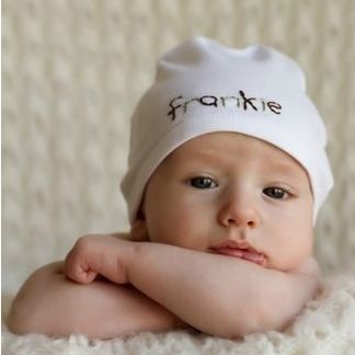 best baby gifts: embroidered baby hat baby shower gift on cool mom picks: hand-embroidered baby cap