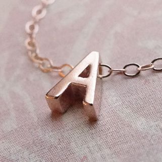 best gifts for new moms: rose gold initial pendant baby shower gift on cool mom picks: rose gold initial necklace