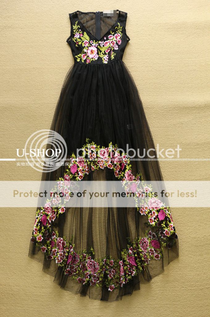 Lace Dress Plus Size Women Summer Embroidery Dress Long Maxi Runway ...