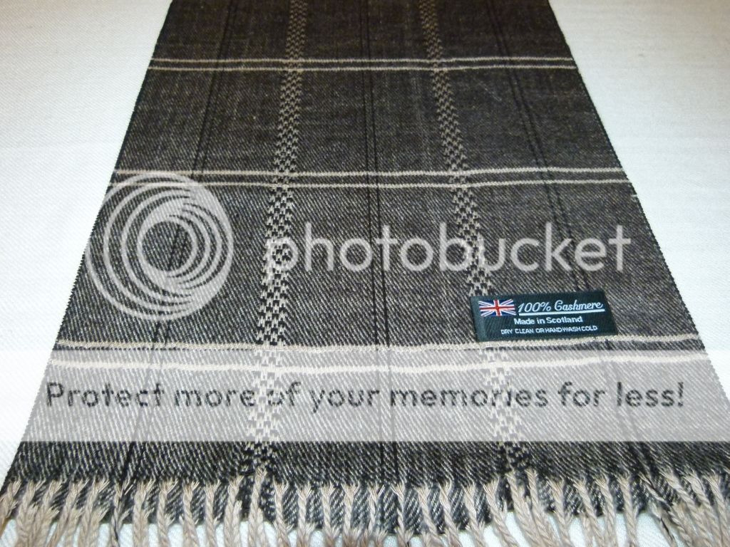 New 100% Cashmere Black White Scotland Wool Herringbone Check Plaid 