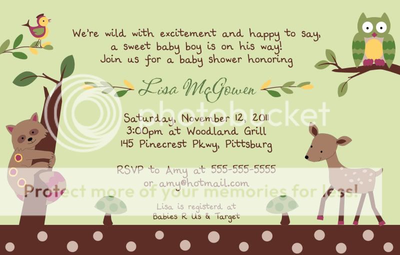 24 Printed Enchanted Forest Baby Shower Invitations   Deer, Owl 