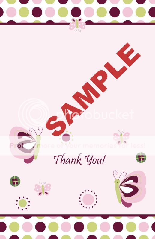   Swirl Butterfly Baby Shower Folded Thank You Cards Blank In  