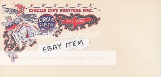 ADV POSTAL COVER PERU INDIANA CIRCUS CITY FESTIVAL  