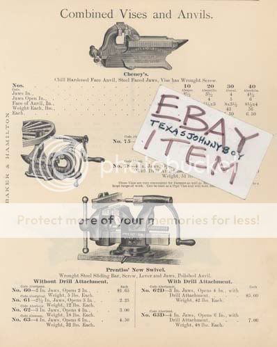 VISES AND ANVILS. THE 2 SCANS, BELOW, SHOW COMBINED VISES AND ANVILS 