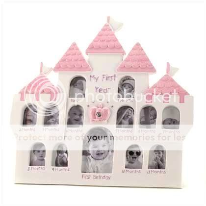 Baby Girl My First Year PRINCESS CASTLE Photo Frame NEW  