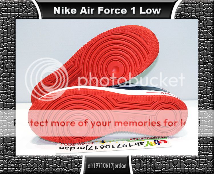 2010 Nike Air Force 1 Low Obsidian Blue White Sport Red Noir US 8~11.5 