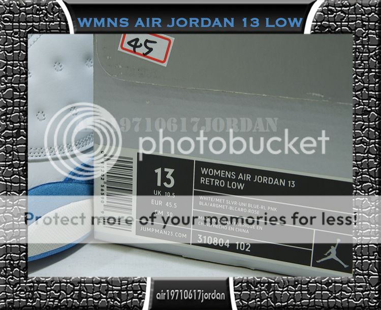 Nike Air Jordan 13 Retro Low White Silver University Blue Pink WMNS 13 