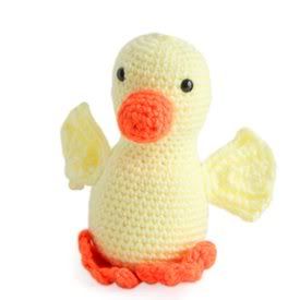 Handmade toy duck - knitted