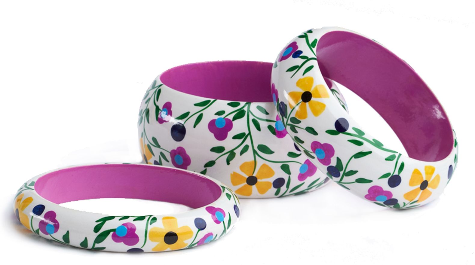 Floral bangle bracelets from India on Far and Wide Collective. 