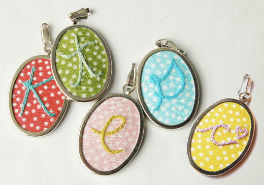 Personalized pendants: now with polka-dots!