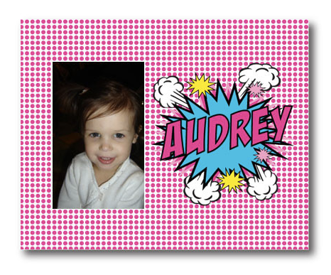 Personalized Pop Art Frame in Pink at Cool Mom Picks