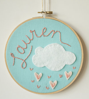 Coolest Kids' Furniture and Decor 2013 - Personalized embroidery hoops at Cool Mom Picks