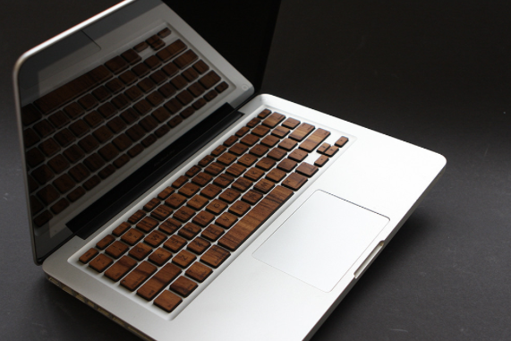 Wooden MacBook keyboard on Cool Mom Tech