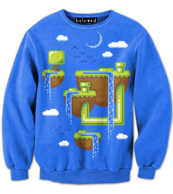 Classic game pixelated sweatshirts at Cool Mom Picks!