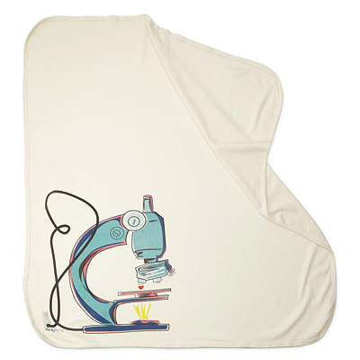 Microscope blanket for geeky babies at Cool Mom Tech