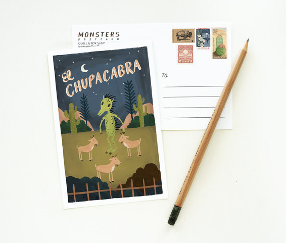 Chupacabra post card | Cool Mom Picks