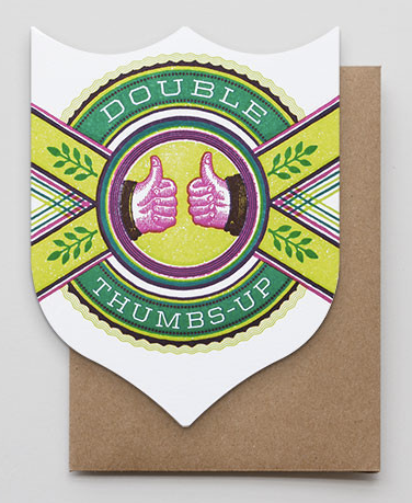 Hammerpress double thumbs card | Cool Mom Picks