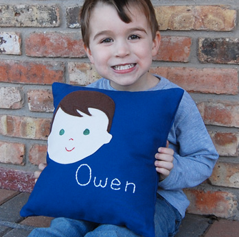 Olliegraphic portrait pillow | Cool Mom Picks