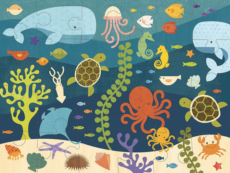 Petit Collage Ocean Life puzzle | Cool Mom Picks