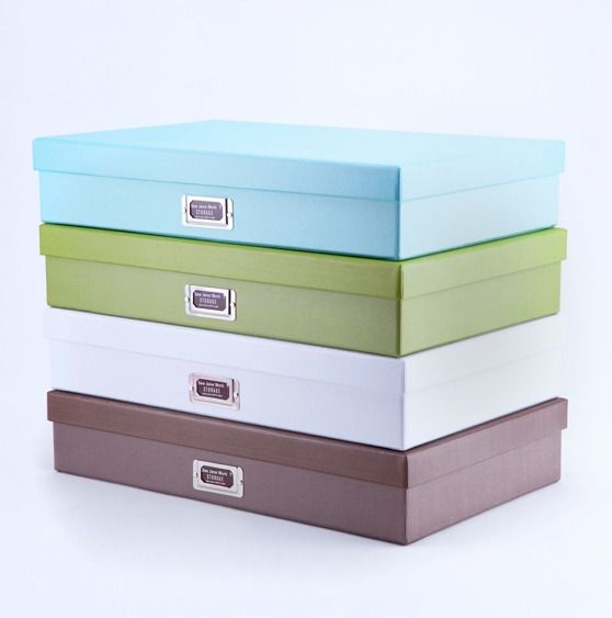 Stylish storage boxes for kids' art | See Jane Work