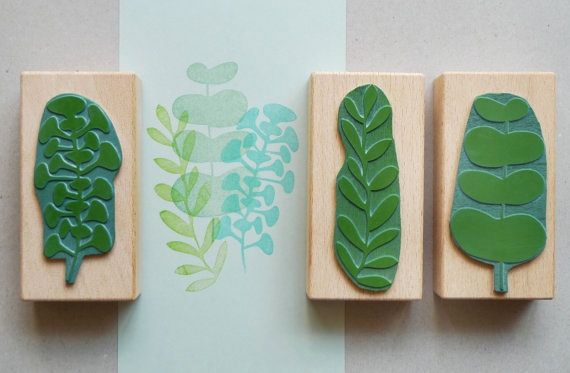 Botanical rubber stamp set by karamelo | Cool Mom Picks