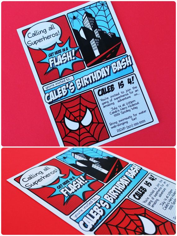 Spiderman party invitation | Pinkadot shop