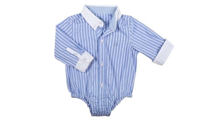 Baby boy's formal button down onesie