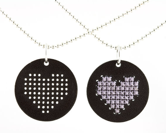 DIY Holiday Gifts Kids Can Make: Cross-Stitch Necklaces