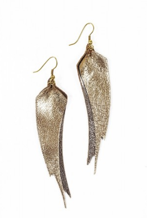 Metallic leaf earrings from Raven and Lily | Cool Mom Picks