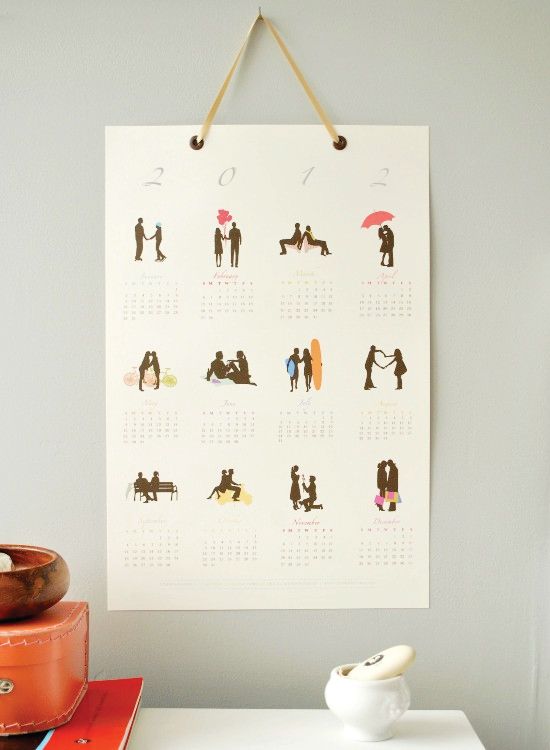 Silhouette 2012 calendar from Le Papier Studio