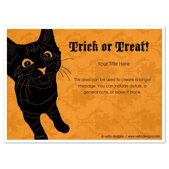 Black cat Halloween invitation | Pingg