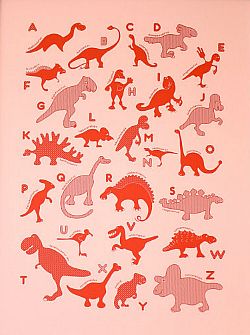 Pink dinosaur poster