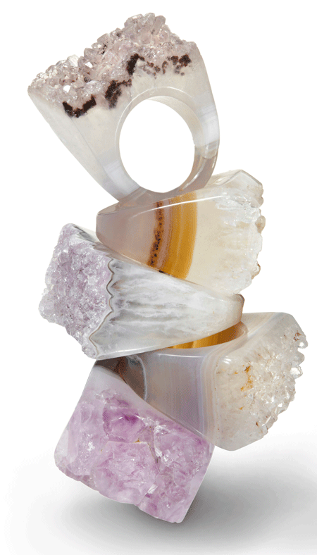 Natural solid agate ONDO rings from Rablabs