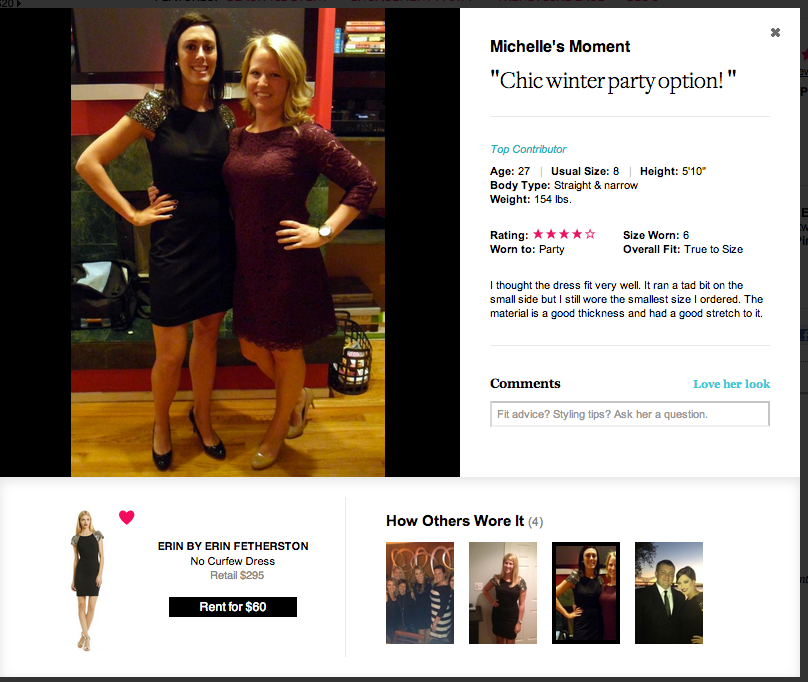 Rent the Runway on Cool Mom Picks - feedback page