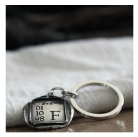 Father's Day gift idea: sterling silver initial keychain