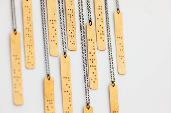 Custom Braille Necklaces from LeighLuna