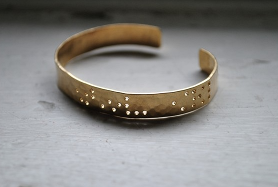 Engraved braille bracelet