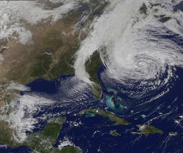 Satellite photo of Hurricane Sandy